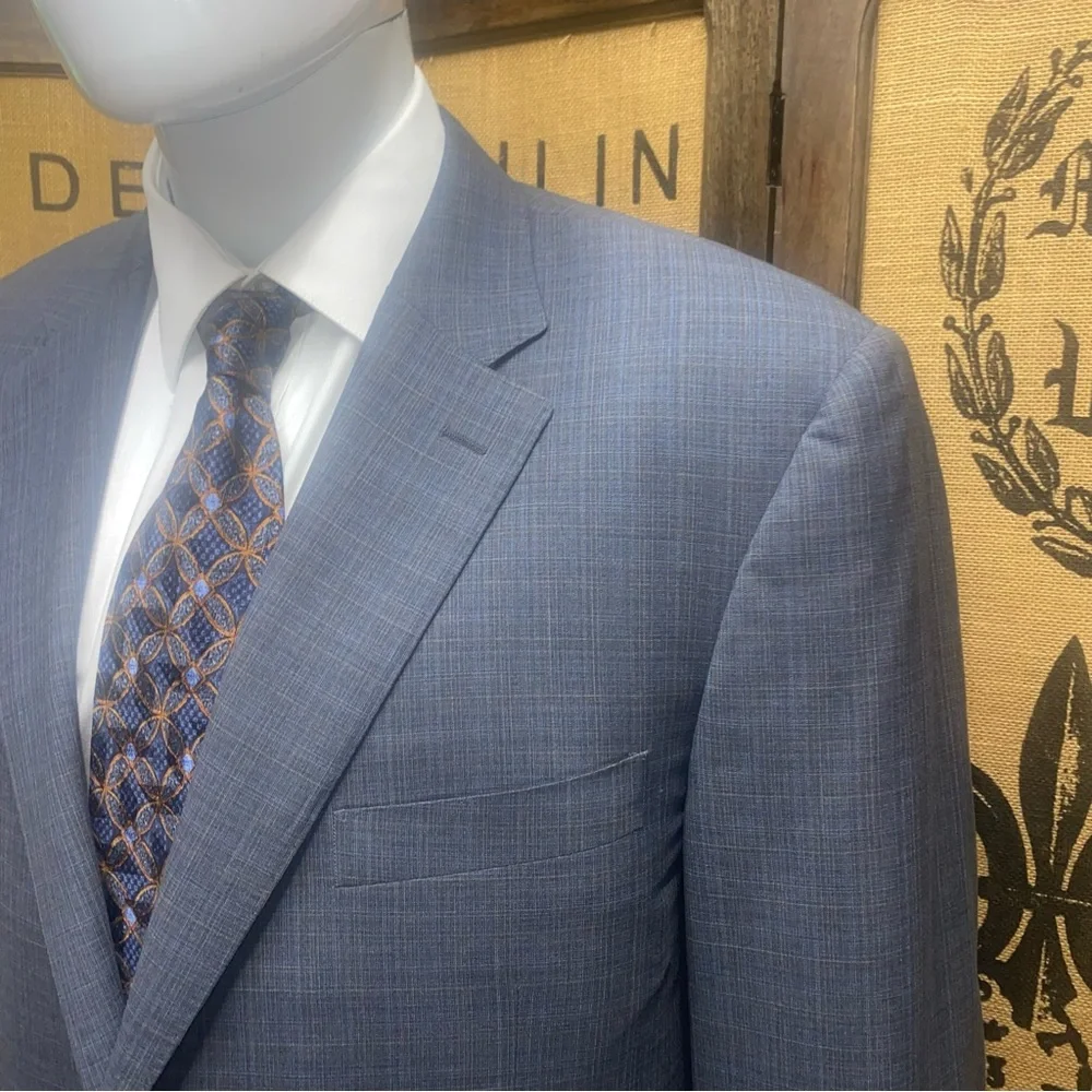 Canali Slate Blue Wool Blazer, 58R (US Equivalent 48R) - Picture 2 of 9